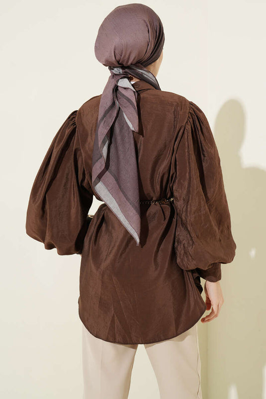Chemise parachute ample Balon Kol café