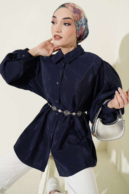 Chemise parachute ample Balon Kol bleu marine