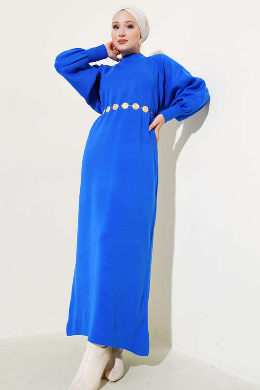 Robe en tricot à manches ballon en Saxe