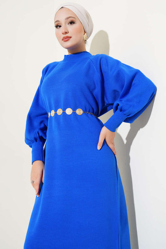 Robe en tricot à manches ballon en Saxe