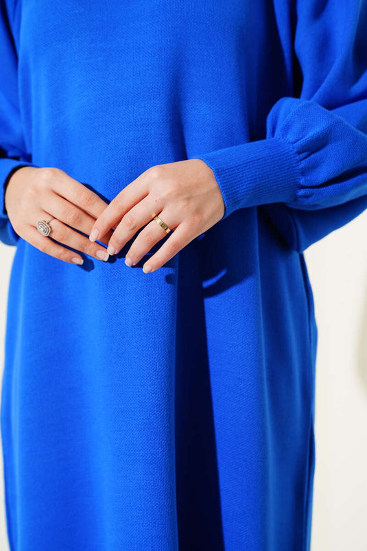 Robe en tricot à manches ballon en Saxe