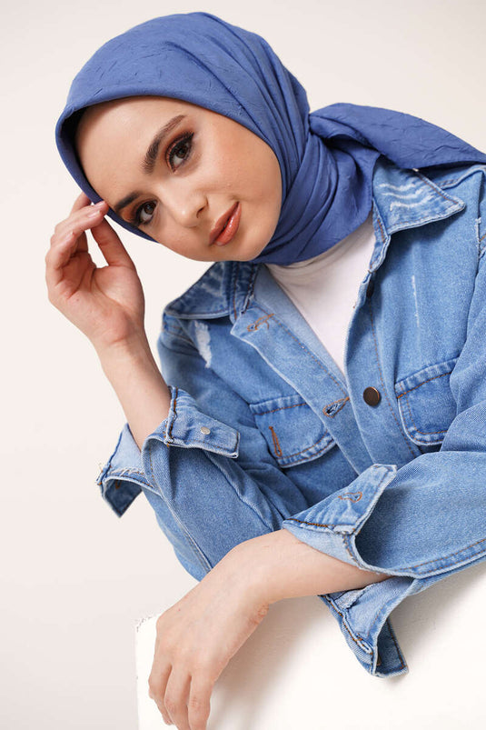 Bambu Kraş Eşarp Mavi