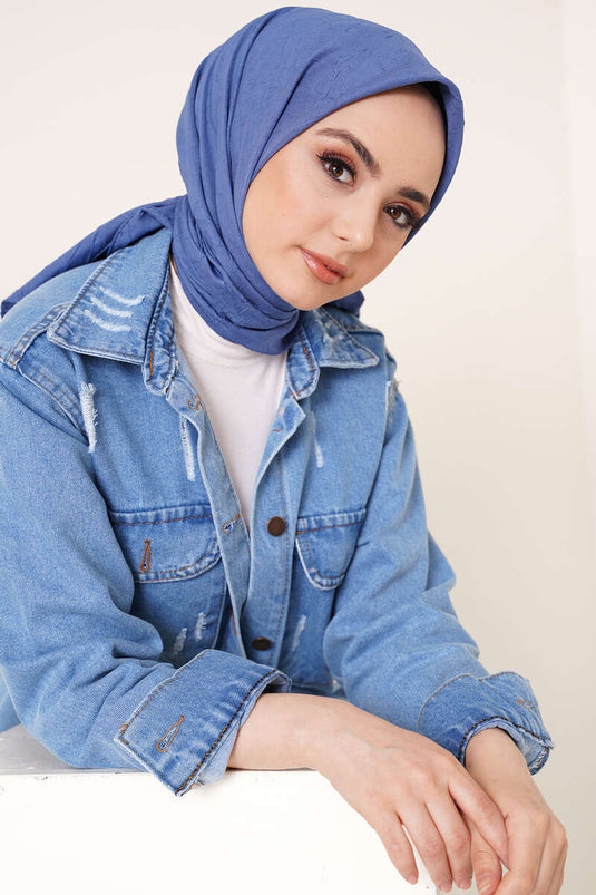 Bambu Kraş Eşarp Mavi