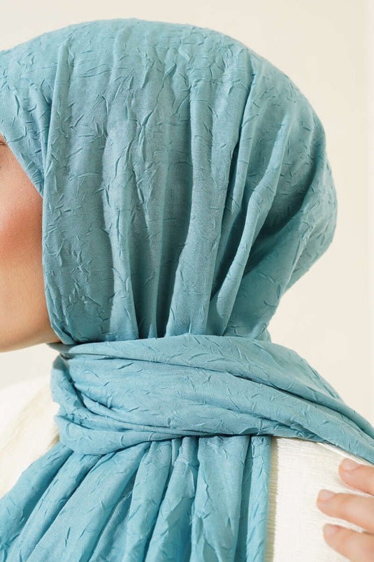 Bambu Kraş Şal Açık Mavi