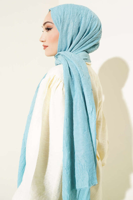 Bambu Kraş Şal Açık Mavi