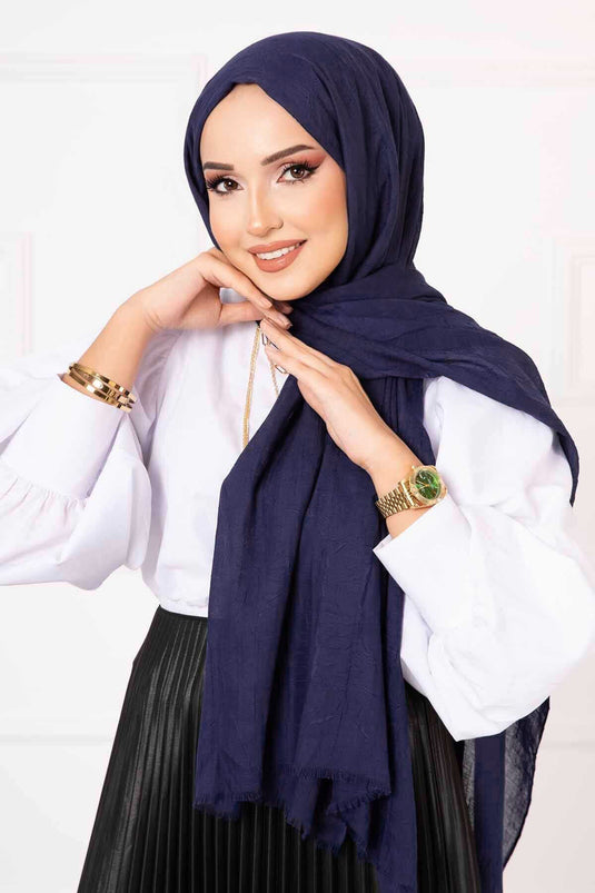 شال من الخيزران باللون الأزرق الداكن