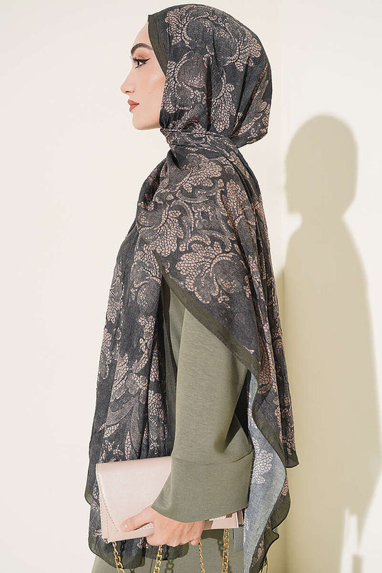 Écharpe En Bambou À Motif Baroque Et Franges Zümrüt