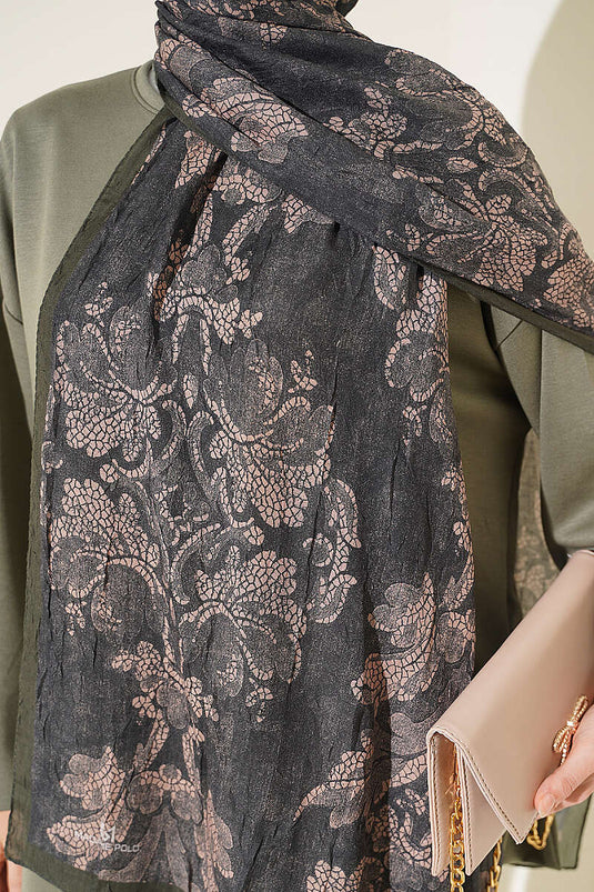 Écharpe En Bambou À Motif Baroque Et Franges Zümrüt