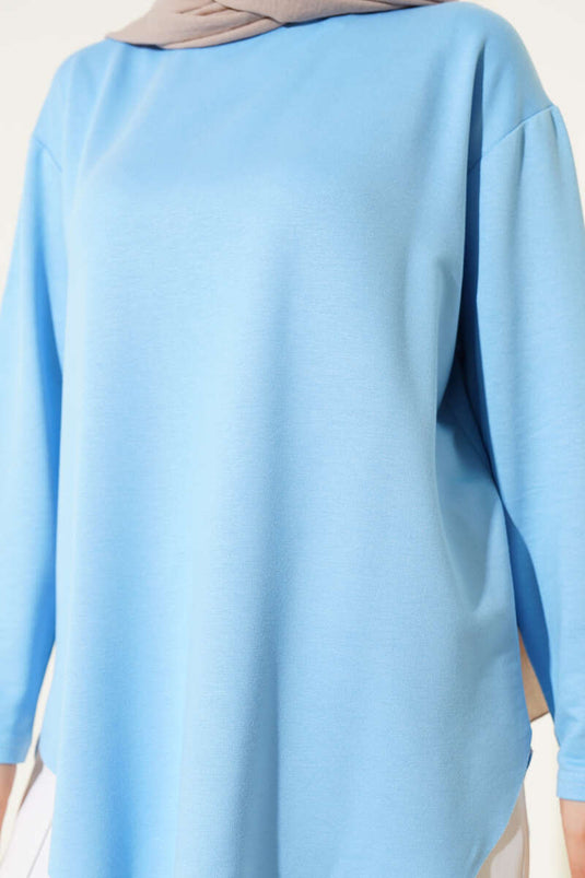 Basic Alt Dikişsiz Tunik Mavi