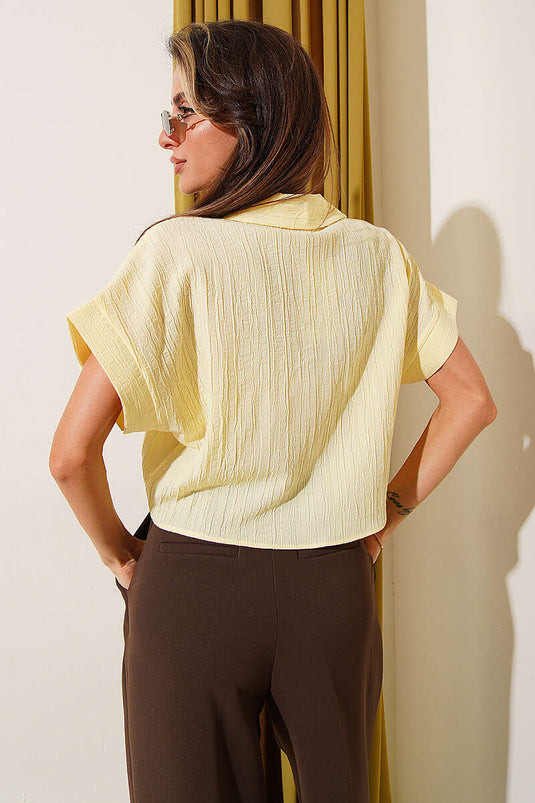 Basic Tie-Front Shirt Yellow