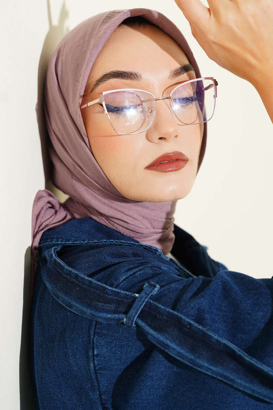 Écharpe basique en bambou froissé, lilas clair