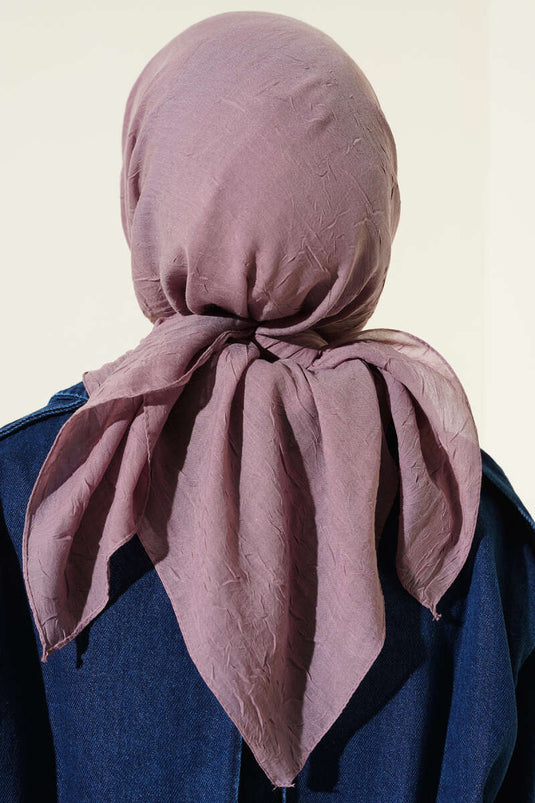 Écharpe basique en bambou froissé, lilas clair