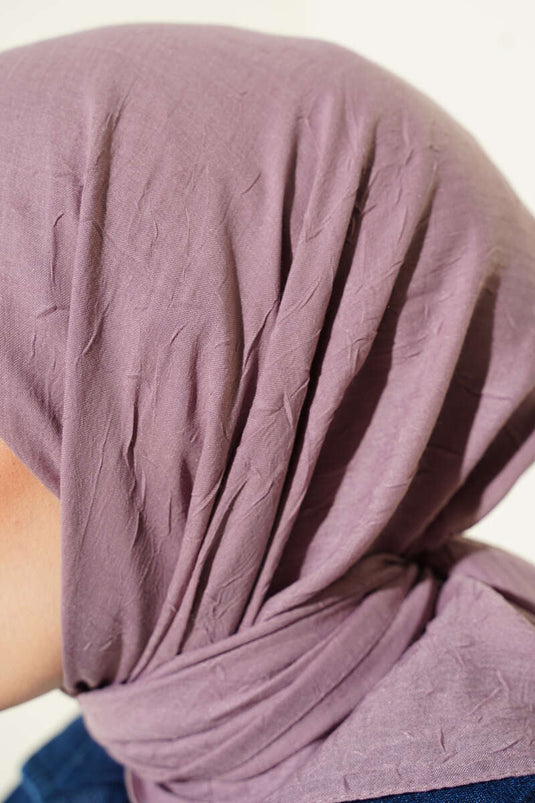 Écharpe basique en bambou froissé, lilas clair