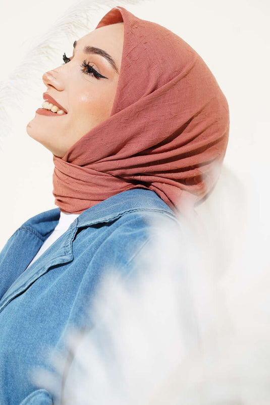 Écharpe basique en bambou rose