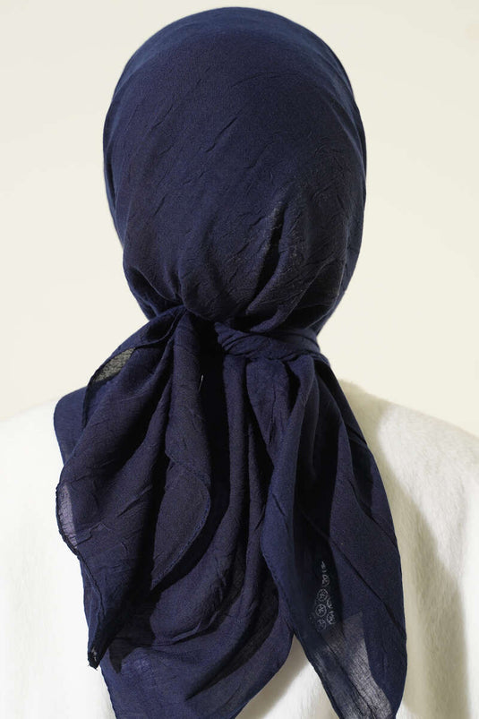 Écharpe basique en maille de bambou bleu marine