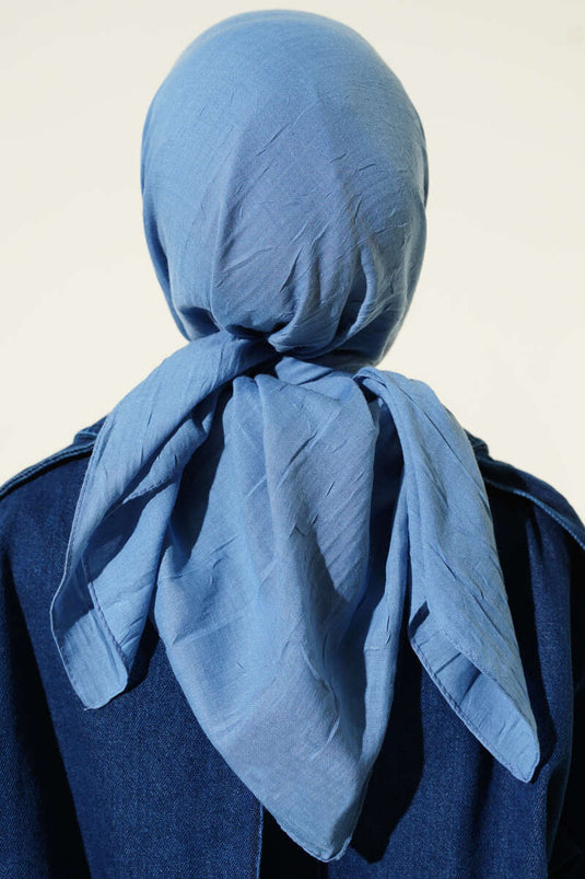 Écharpe basique en bambou Kash bleue