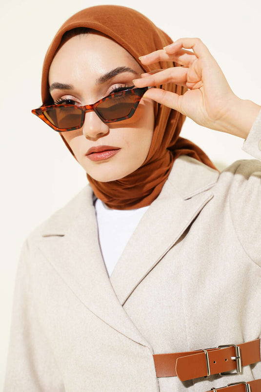 Basic Bambu Kraş Eşarp Taba