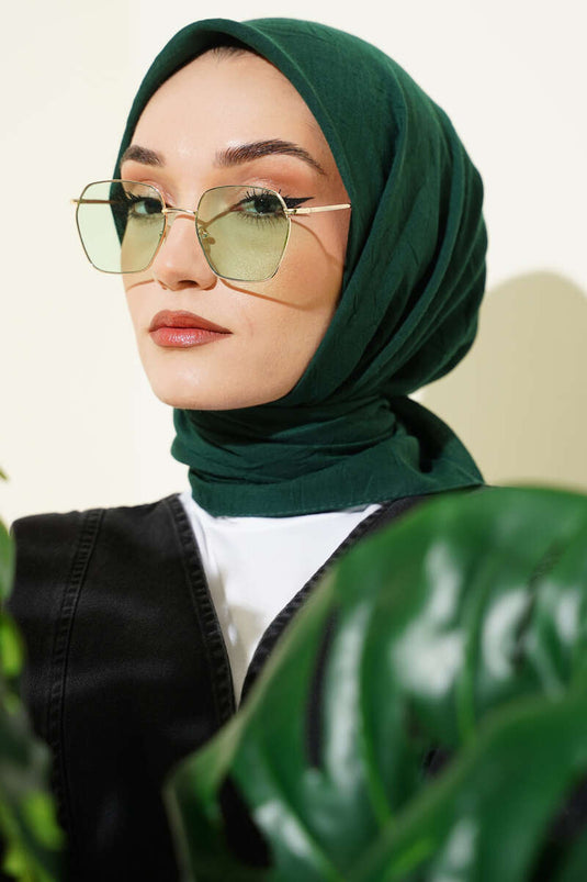 Basic Bambu Kraş Eşarp Zümrüt