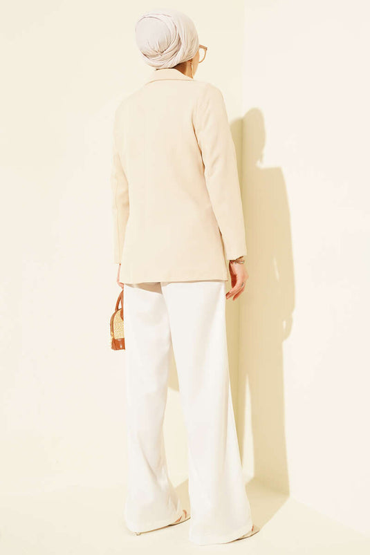 Basic Cepli Ceket Bej