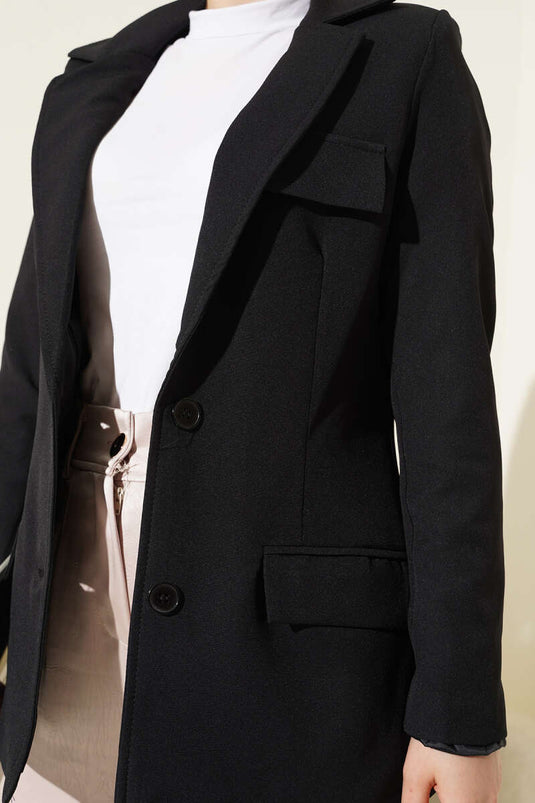 Basic Jacket with Pockets, Black