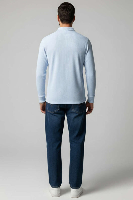 Basic Striped Men's Shirt Blue