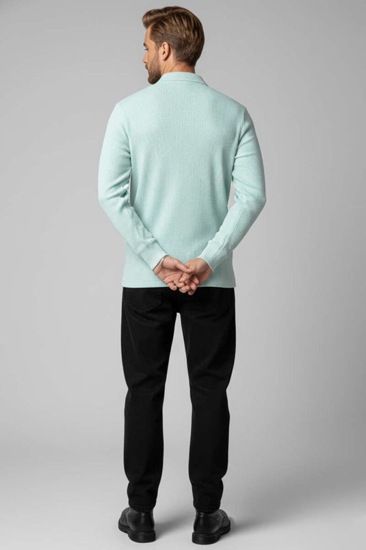 Basic Striped Men's Shirt Olive Green