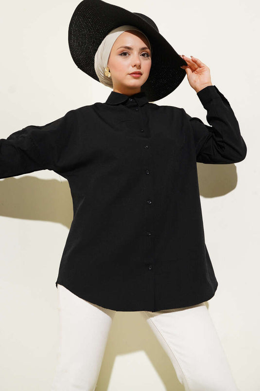 قميص أسود سادة