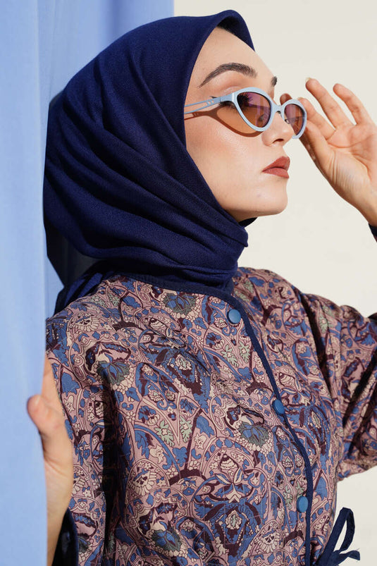 Basic Düz Kışlık Eşarp Lacivert