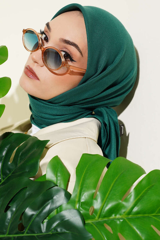 Basic Plain Winter Scarf Emerald