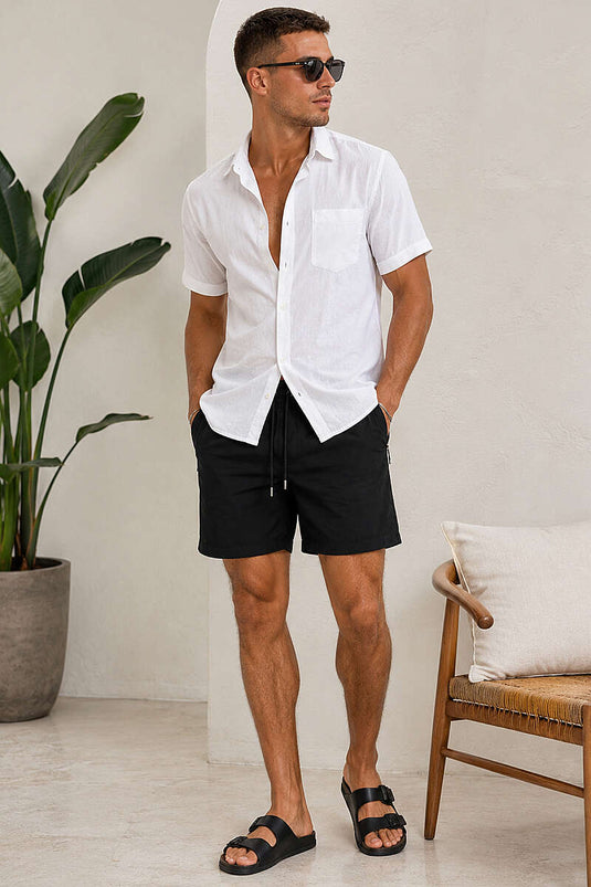 Short de bain homme basique noir