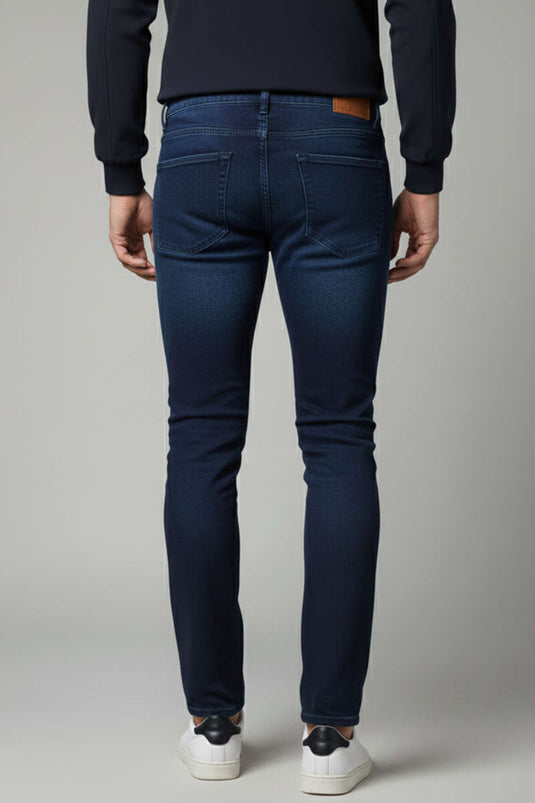 بنطال جينز رجالي أساسي كحلي