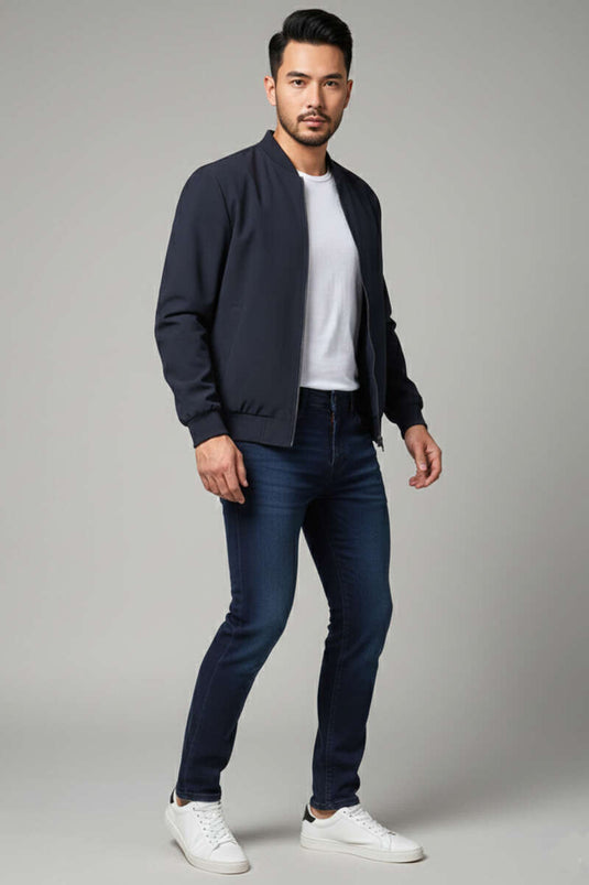 بنطال جينز رجالي أساسي كحلي