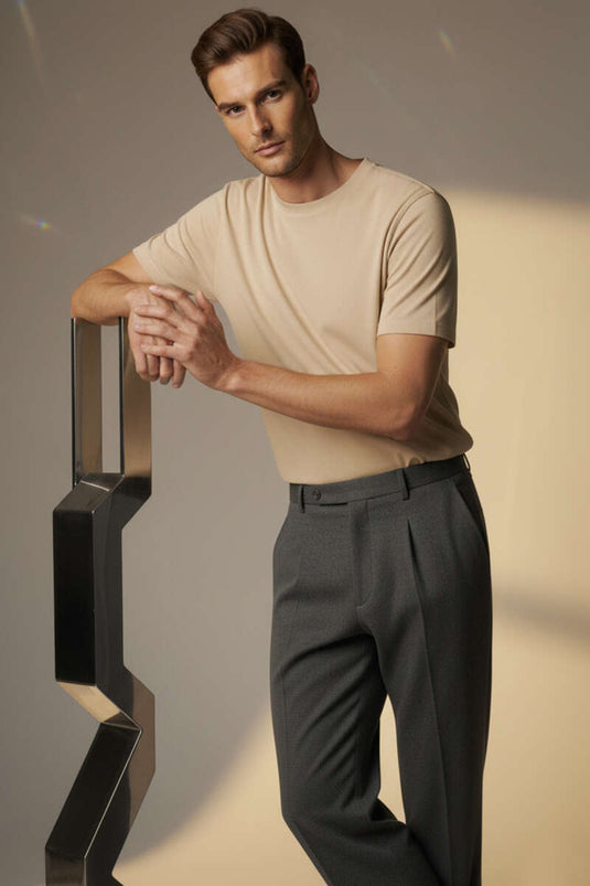 T-shirt basique pour homme Bej