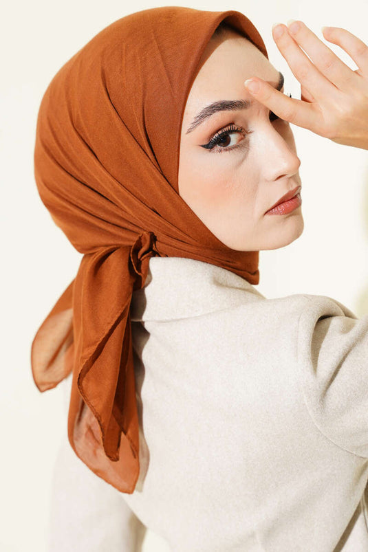 Écharpe basique, couleur terre cuite
