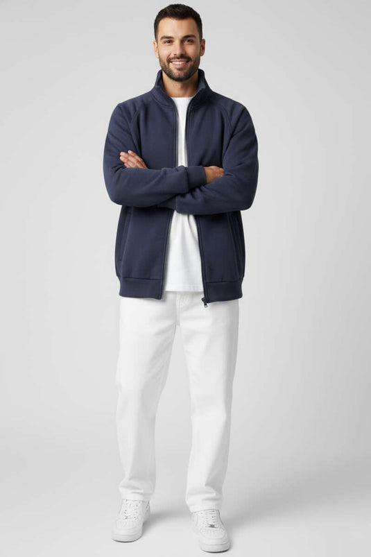 Gilet zippé basique pour homme, gris foncé