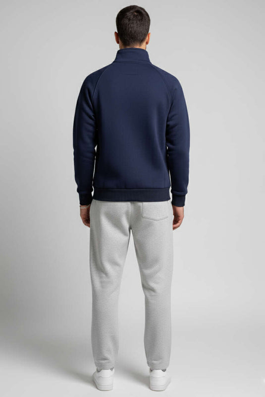 Basic Fermuarlı Erkek Hırka Lacivert