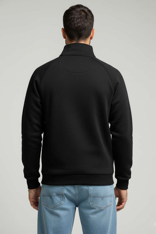 Gilet zippé basique pour homme, noir