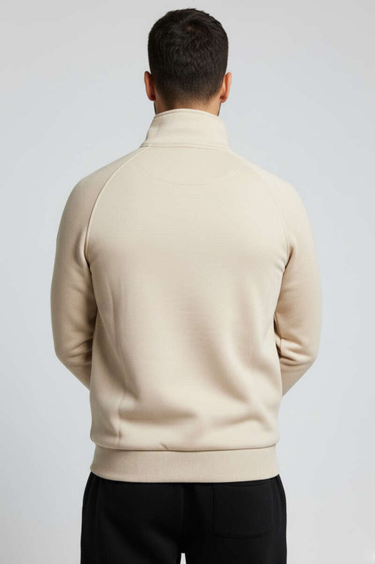 Gilet zippé basique pour homme, couleur pierre