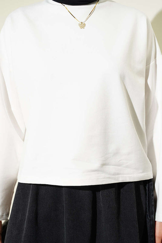 Blouse Écru À Manches Amples