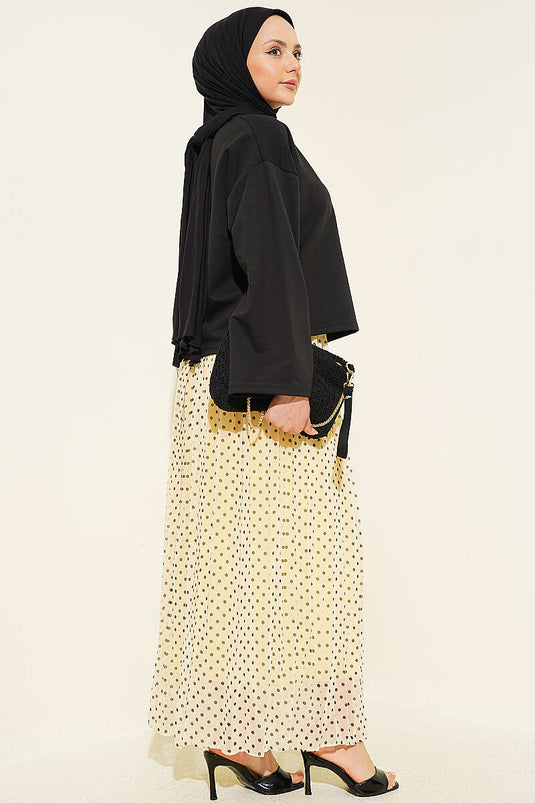 Blouse Noire Simple À Manches Amples