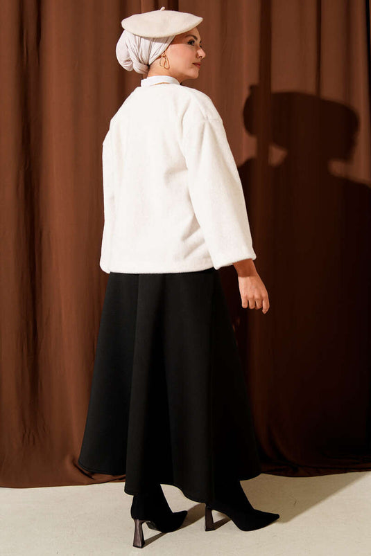 Basic Rope Detailed Bearded Jacket Stone