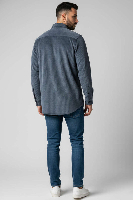 Basic Velvet Men's Shirt Anthracite