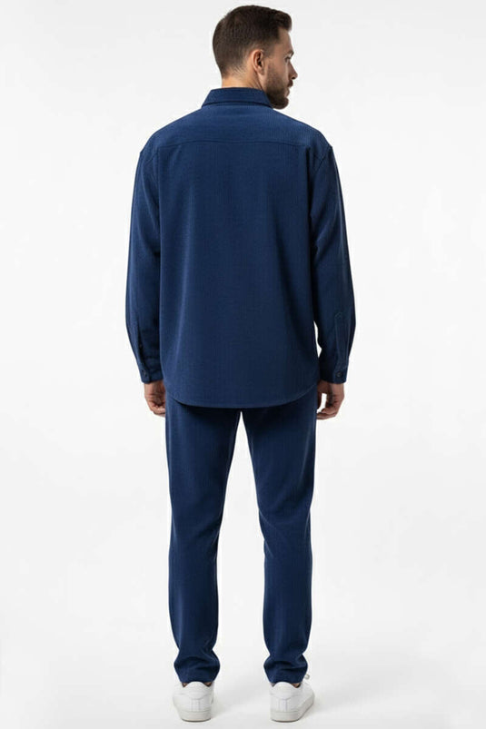 Basic Velvet Men's Shirt Indigo