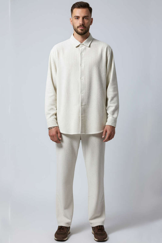 Basic Velvet Men's Shirt Stone