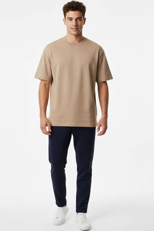 Basic Oversize Erkek T-shirt Camel
