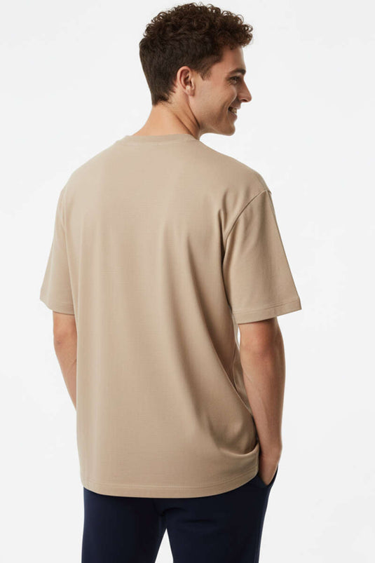 Basic Oversize Erkek T-shirt Camel
