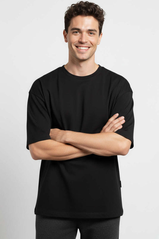 T-shirt noir basique oversize pour homme