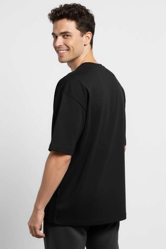 T-shirt noir basique oversize pour homme