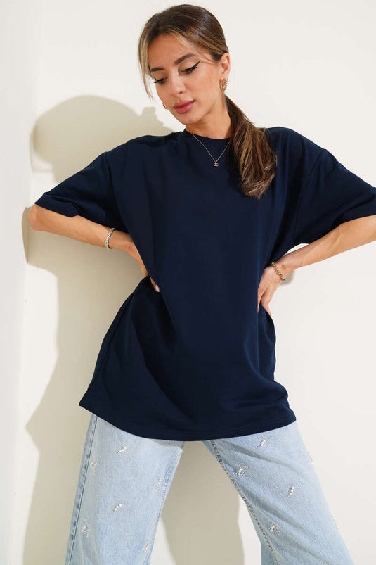 T-shirt basique oversize Lacivert
