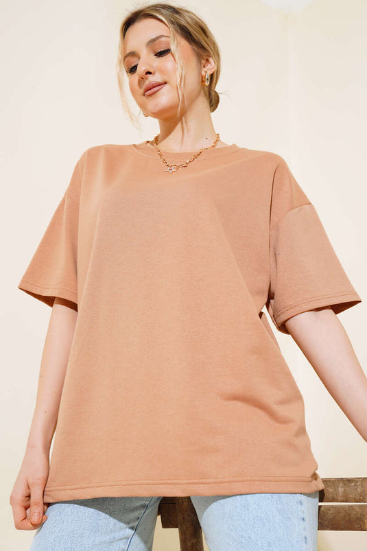 Basic Oversize T-shirt Camel
